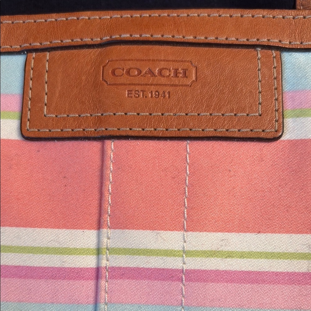 Coach Vibrant Pink and Yellow Tote - Picture 4 of 7